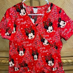Disney Woman Scrub Sz S MICKEY & MINNIE MOUSE